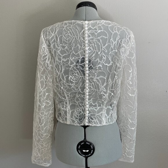 Ivy & Aster Ivory Sequin and Embroidered Tulle Wedding top - Picture 3 of 7